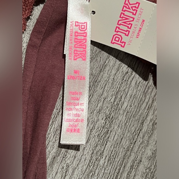 PINK Dark Mauve thick lace waisted thong - Picture 6 of 7